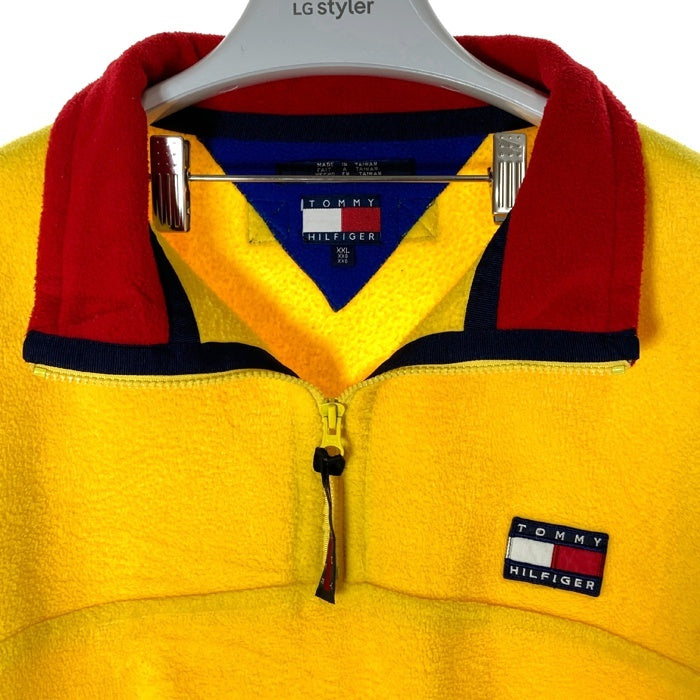 TOMMY HILFIGER トミーヒルフィガー 90s 台湾製 ハーフジップ フリースプルオーバー イエロー sizeXXL 瑞穂店