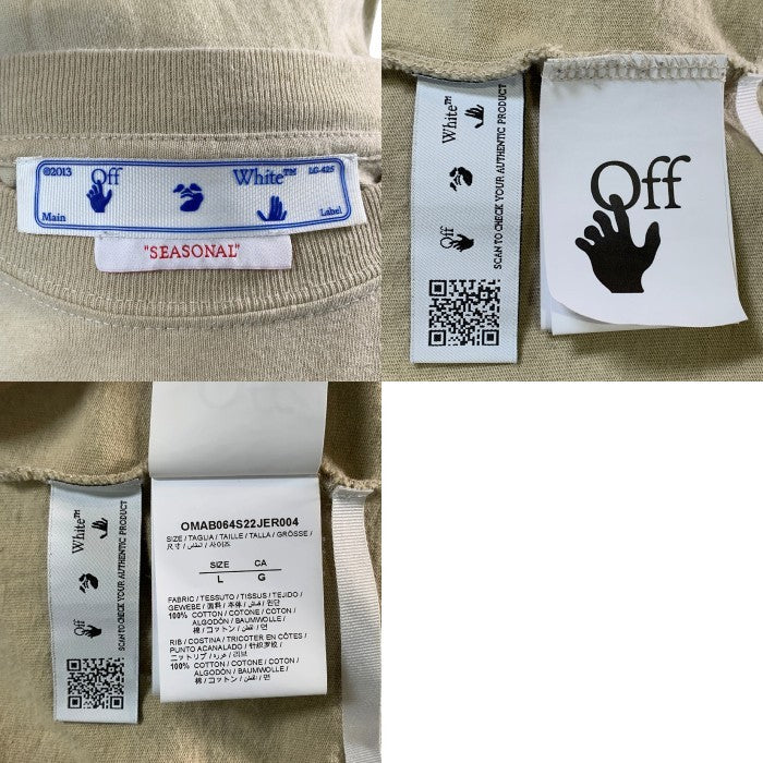 OFF-WHITE オフホワイト CARAVAGGIO ARROW カラヴァッジオ アロー プリント ロングスリーブTシャツ ダークサンド OMAB064S22JER004 Size L 福生店