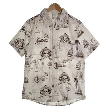 CORE FIGHTER コアファイター マルチプリント 半袖 コットンシャツ ホワイト スナップボタン 2 Size M 福生店