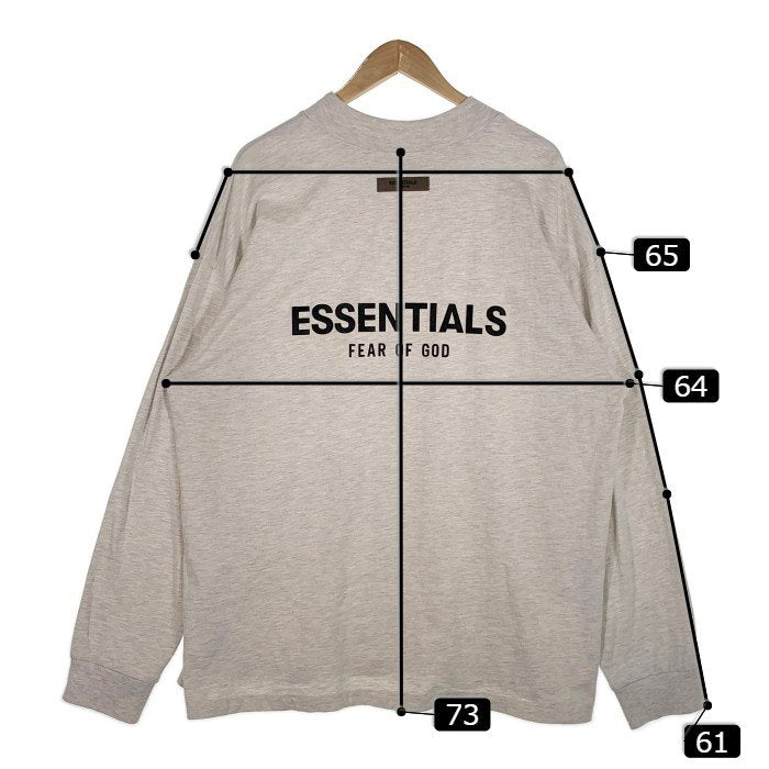 ESSENTIALS エッセンシャルズ フロッキーロゴプリント ロングスリーブ Ｔシャツ オートミール Size Ｌ 福生店