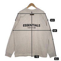 ESSENTIALS エッセンシャルズ フロッキーロゴプリント ロングスリーブ Ｔシャツ オートミール Size Ｌ 福生店