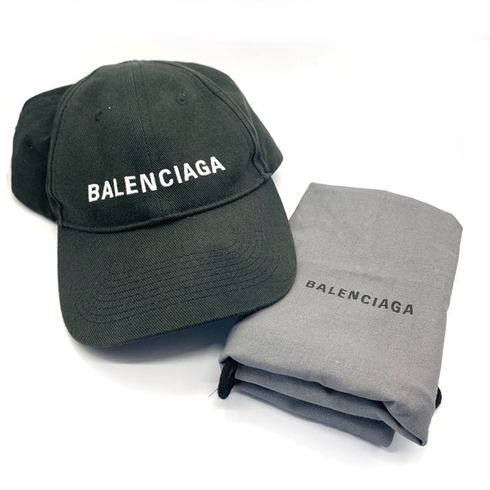 BALENCIAGA バレンシアガ ベースボールキャップ ロゴ刺繡 ブラック Size L (59cm) 福生店
