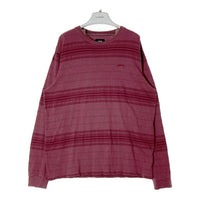 STUSSY ステューシー ボーダー ロングTシャツ レッド sizeL 瑞穂店