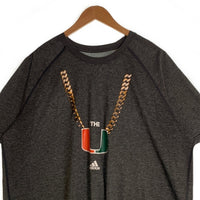 ADIDAS アディダス マイアミ大学 カレッジロゴ 半袖 Tシャツ チャコール Size 2XL 福生店