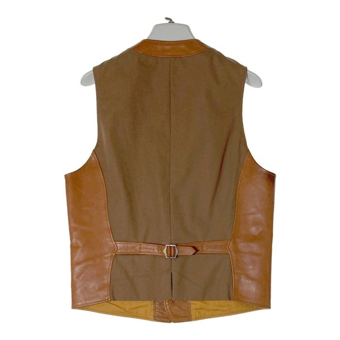 MASHMANS マッシュマンズ ELECTRIC LEATHER STUDIO  HORSE HIDE ホースハイド レザーベスト 馬革 日本製 ベスト ジレ ベージュ size38 瑞穂店