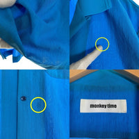 monkey time モンキータイム renu TRO KNIT COLLAR OPEN SHIRT ニットオープンカラー ショートスリーブシャツ ブルー 半袖 8316-144-0320 Size XL 福生店
