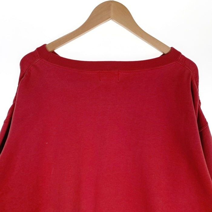 80's~ BANANA REPUBLIC バナナリパブリック 前Vガゼット クルーネックスウェットトレーナー レッド プリント 香港製 Size XL 福生店
