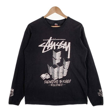 STUSSY ステューシー KNOWLEDGE IS KING プリント ロングスリーブTシャツ ブラック Size M 福生店