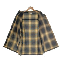 CALTOP キャルトップ アクリル 半袖 オンブレ チェック シャツ ベージュ ブラック USA製 Size L 福生店