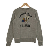 BUZZ RICKSON'S バズリクソンズ U.S.ARMY 2nd ARMOR DIVISION スヌーピープリント 前V スウェットトレーナー グレー Size M 福生店