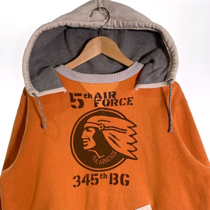 TOYS McCOY トイズマッコイ 5th AIR FORCE 2トーン 後付け スウェットパーカー オレンジ ホワイト Size L 福生店
