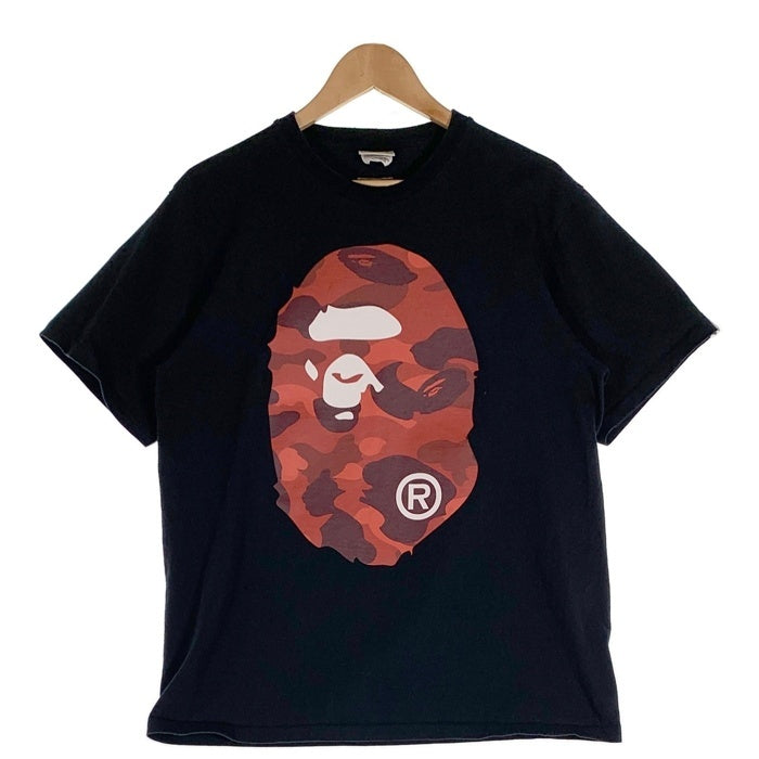A BATHING APE アベイシングエイプ COLOR CAMO BIG HEAD TEE カラーカモ ビッグヘッド プリントTシャツ ブラック Size L 福生店