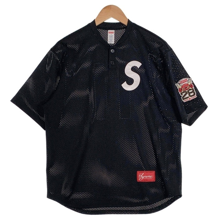 SUPREME シュプリーム Shop S Logo Baseball Henley ショップ Sロゴ 半袖 ベースボール シャツ ブラック Size S 福生店