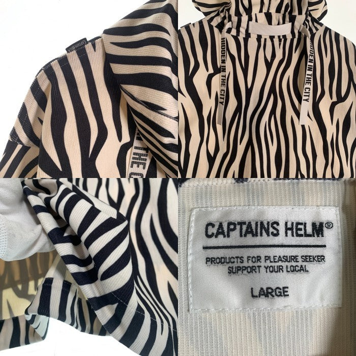 CAPTAINS HELM キャプテンズヘルム ST CORDUROY MIL HOODIE ANIMAL CH24-AW-T20 コーデュロイ ミル プルオーバー フーディー パーカー ホワイト ブラック CH24-AW-T20 Size L 福生店