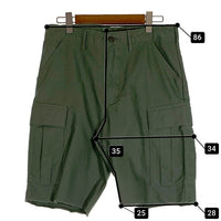 DESCENDANT ディセンダント ミリタリーカーゴショーツ ショートパンツ グリーン 裾カットオフ Size 3 福生店