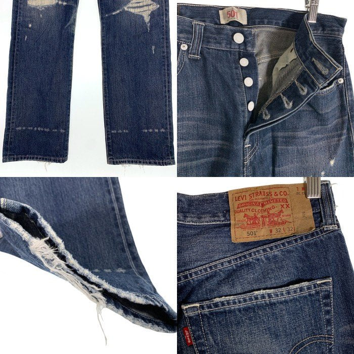 00's Levi's リーバイス 08501-01 USED/ダメージ加工 テーパードデニムパンツ インディゴ Size 32×32 福生店