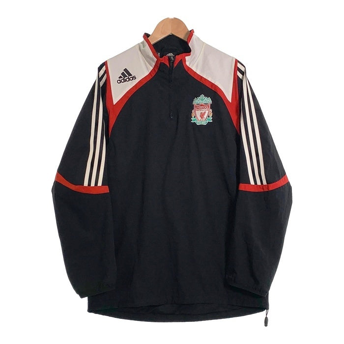 00's adidas アディダス LIVERPOOL FC リバプール ハーフジップ プルオーバージャケット ブラック ポリエステル 07/07 Size JP M 福生店