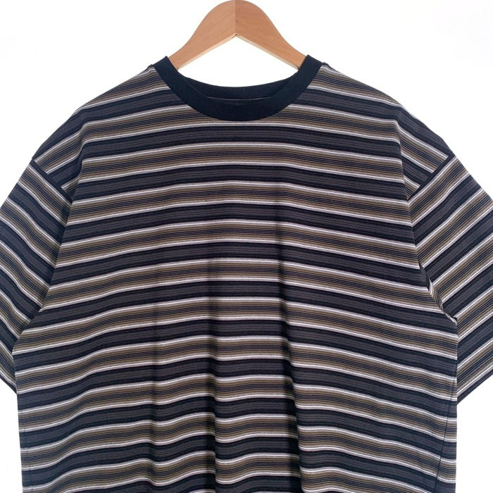 Hide and Seek ハイドアンドシーク 26SS Border S/S Tee ボーダーショートスリーブTシャツ グレー グリーン HT-040926 Size XL 福生店