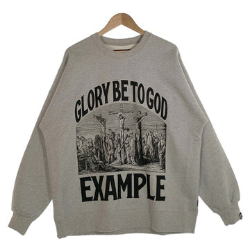 EXAMPLE エグザンプル 22SS GBTG LOGO CREWNECK プリント クルーネックスウェットトレーナー グレー Size XL 福生店