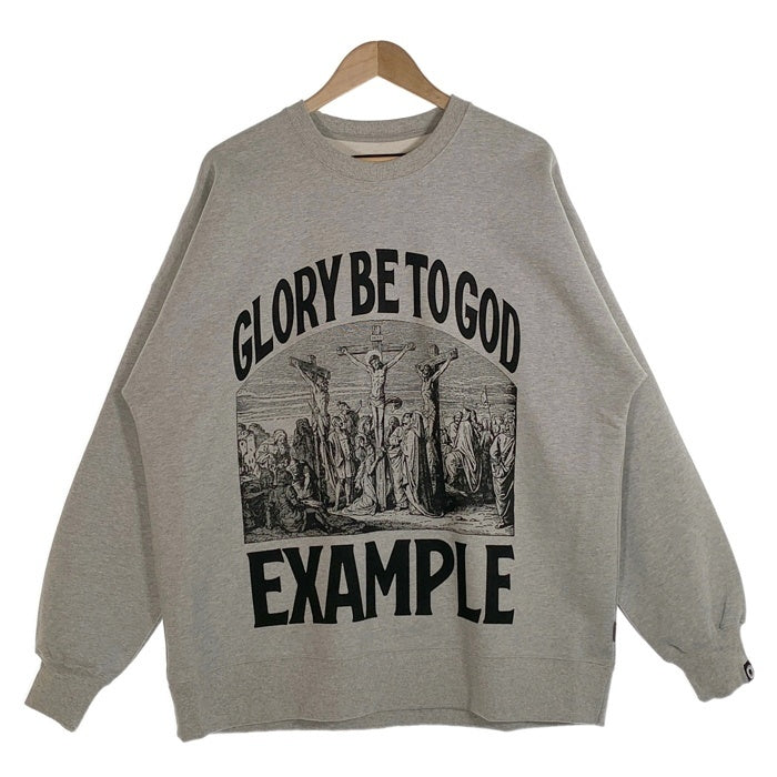 EXAMPLE エグザンプル 22SS GBTG LOGO CREWNECK プリント クルーネックスウェットトレーナー グレー Size XL 福生店
