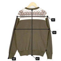 DELUXE WEAR デラックスウエア 雪柄 ハーフジップ スウェットトレーナー オリーブ Size XL 福生店