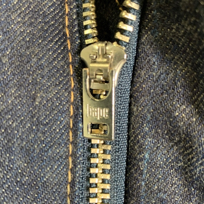 A BATHING APE アベイシングエイプ ベイプスタカモプリント テーパードデニムパンツ ジーンズ インディゴ Size XL 福生店