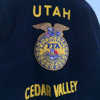 NATIONAL FFA ファーマーズ コーデュロイジャケット アメリカ国立農業大学 ユタ州 チェーンステッチ ネイビー Size 100-40 福生店