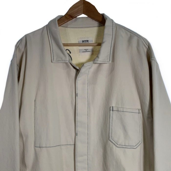 ATRCTR アトラクター Washed locomotive jacket 25 ウォッシュドロコモーティブジャケット カバーオール 刺繡 ホワイト Size 2 福生店