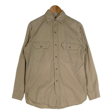 50’s HERCULES ヘラクレス マチ付き ワークシャツ カーキ Size M 相当 福生店