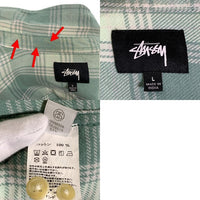 STUSSY ステューシー チェック フランネルシャツ グリーン インド製 Size L 福生店