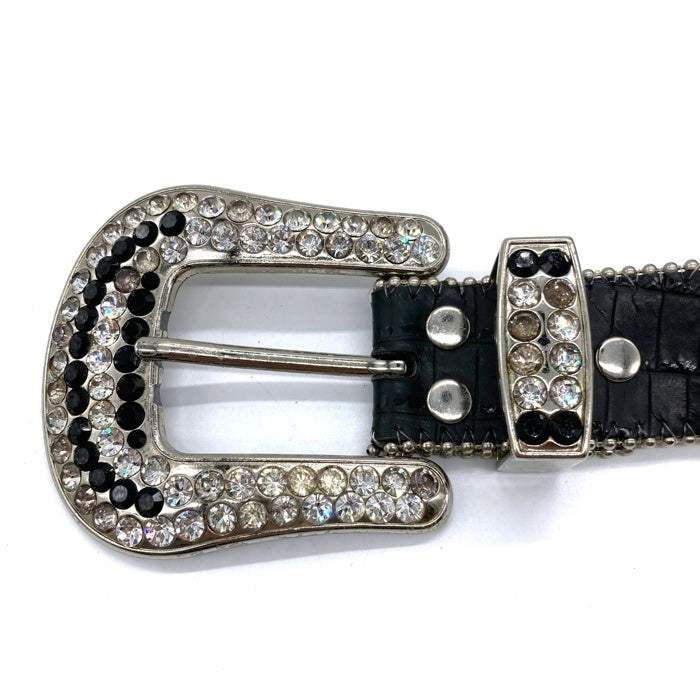 b.b.simon ビービーサイモン スタッズ レザーベルト ブラック Size 36 瑞穂店