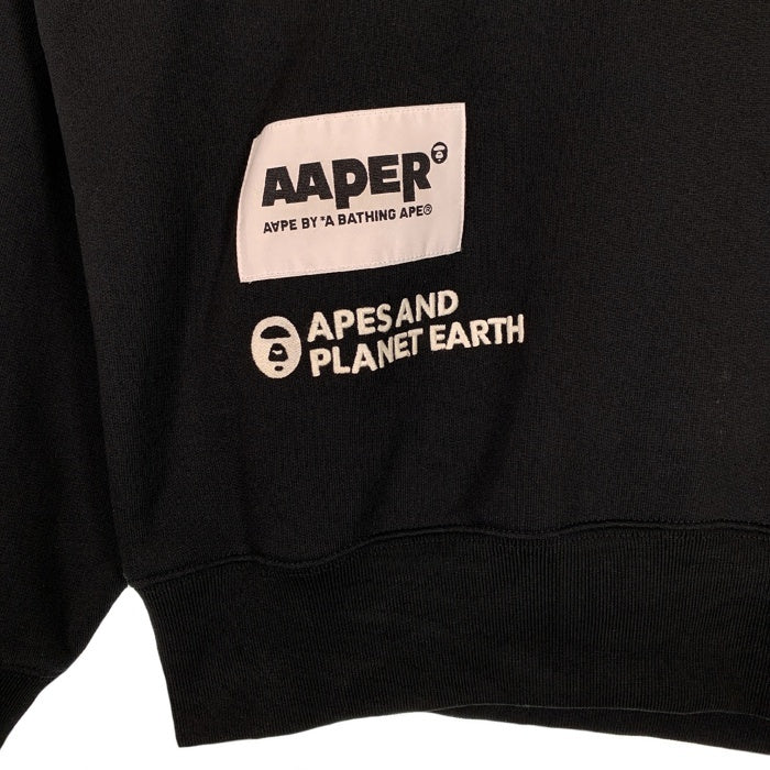 AAPE BY A BATHING APE エーエイプ 24SS クルーネックスウェットトレーナー ブラック AAPSWMA344XXL Size M 福生店