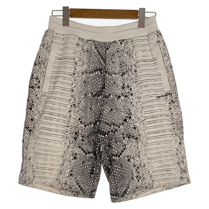 Carhartt WIP カーハート ワークインプログレス Snake AOP Sweat Short スネークプリント スウェットショーツ ショートパンツ ホワイト ブラック Size S 福生店