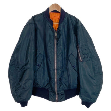 ALPHA アルファ MA-1 フライトジャケット ネイビー IDEALジップ USA製 Size XXL 福生店