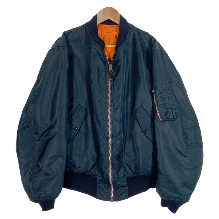 ALPHA アルファ MA-1 フライトジャケット ネイビー IDEALジップ USA製 Size XXL 福生店
