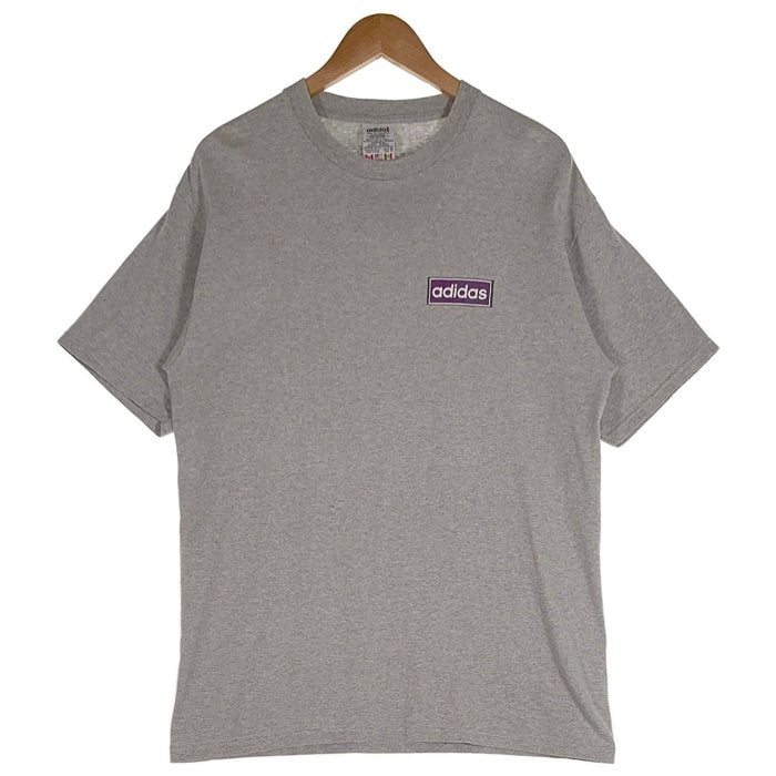 90's adidas アディダス バックプリント 半袖 Tシャツ 刺繡タグ グレー USA製 Size M 福生店