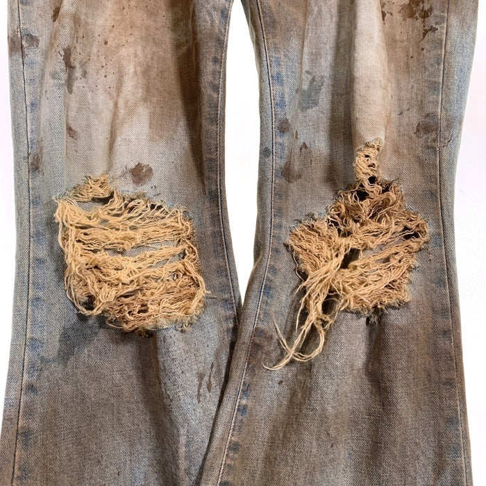 MLVINCE メルヴィンス 23AW DISTRESSED FLARE JEANS ダメージ加工 フレアデニムパンツ グレー Size 32 福生店
