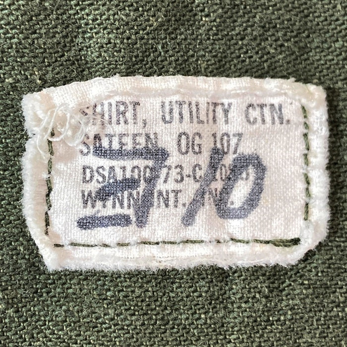 USMC アメリカ海兵隊  OG107 73年会計 ファティーグシャツ オリーブ size15 1/2 瑞穂店