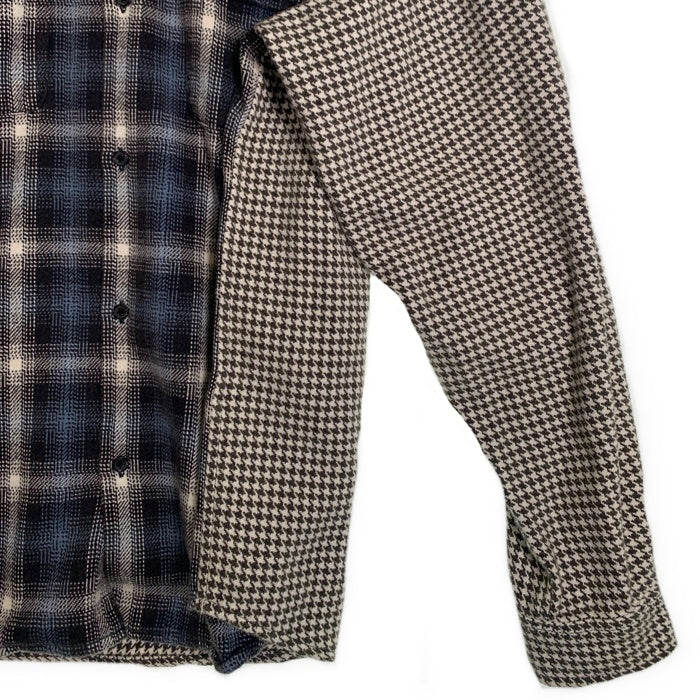 SUPREME シュプリーム Houndstooth Plaid Flannel Shirt 長袖 プレイド フランネル シャツ ブルー グレー Size M 福生店