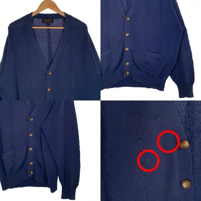 Brooks Brothers ブルックスブラザーズ コットン ケーブルニットカーディガン ネイビー 香港製 Size 44 福生店