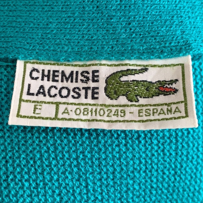 CHEMISE LACOSTE ラコステ アクリル ニットカーディガン ターコイズブルー スペイン Size E 福生店