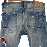 OVERDESIGN オーバーデザイン NEW SKINNY ROCKASTAR USED/ダメージ加工 スキニージーンズ デニムパンツ インディゴ Size 32 福生店