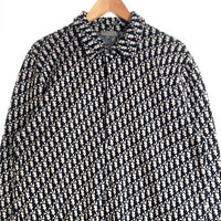 Christian Dior クリスチャンディオール Oblique Overshirt 長袖 ロングスリーブ オブリーク ジャガード オーバーシャツ ネイビー ホワイト 023M550AT099 Size XL 福生店