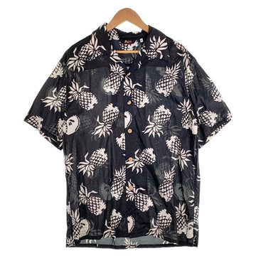 A BATHING APE アベイシングエイプ コットン ハワイアンシャツ オープンカラー ブラック Size XL 福生店