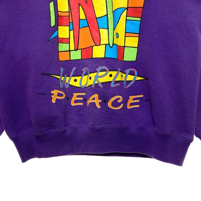 Lee リー USA製 WORLD PEACE スウェットトレーナー パープル size- 瑞穂店