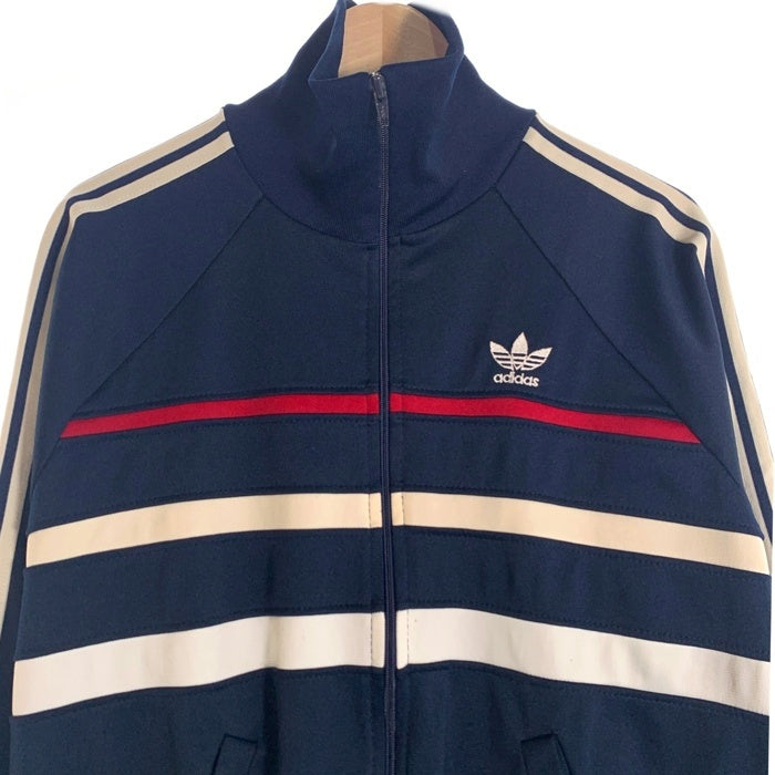 70's adidas アディダス VENTEX TRACK JACKET トラックジャケット トレフォイルロゴ ネイビー フランス製 Size M 福生店
