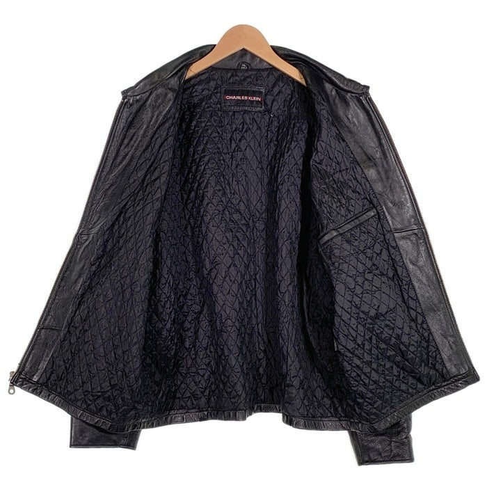 CHARLES KLEIN チャールズ クライン シングル レザージャケット ブラック Size XL 福生店