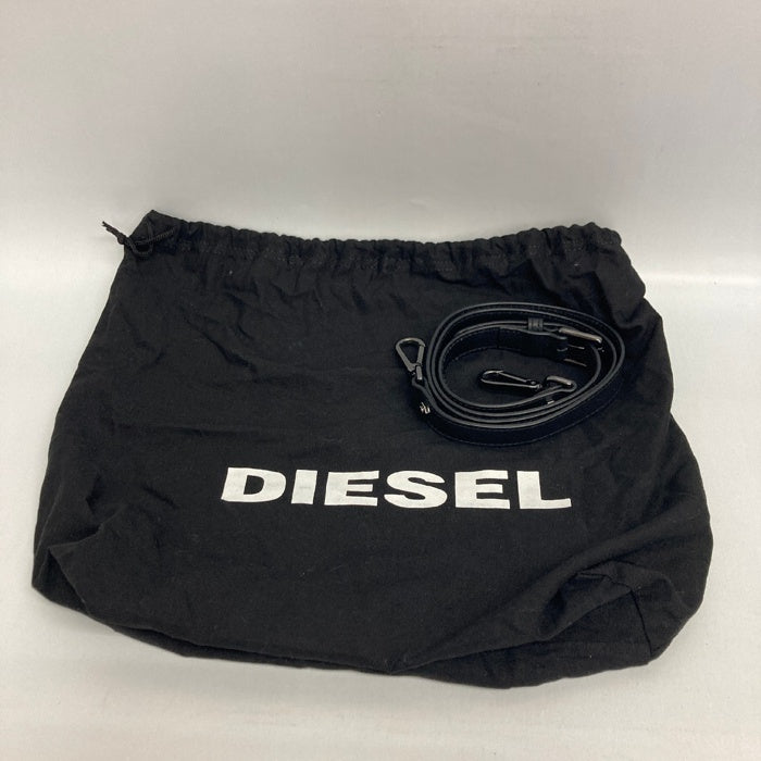 DIESEL ディーゼル 巾着型 レザー 2way ショルダーバッグ ブラック 瑞穂店