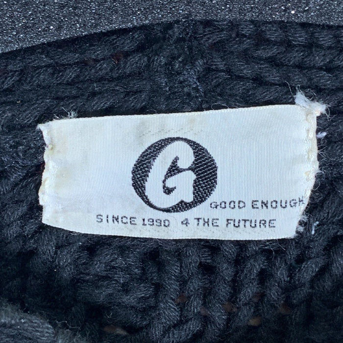 GOOD ENOUGH グッドイナフ コットン ケーブルニットプルオーバーパーカー ブラック Size M 福生店
