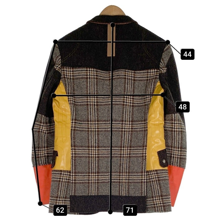 JUNYA WATANABE COMME des GARCONS MAN ジュンヤワタナベ コムデギャルソンマン ツイード 2B 切替 テーラードジャケット マルチカラー WF-J004 AD2020 Size S 福生店